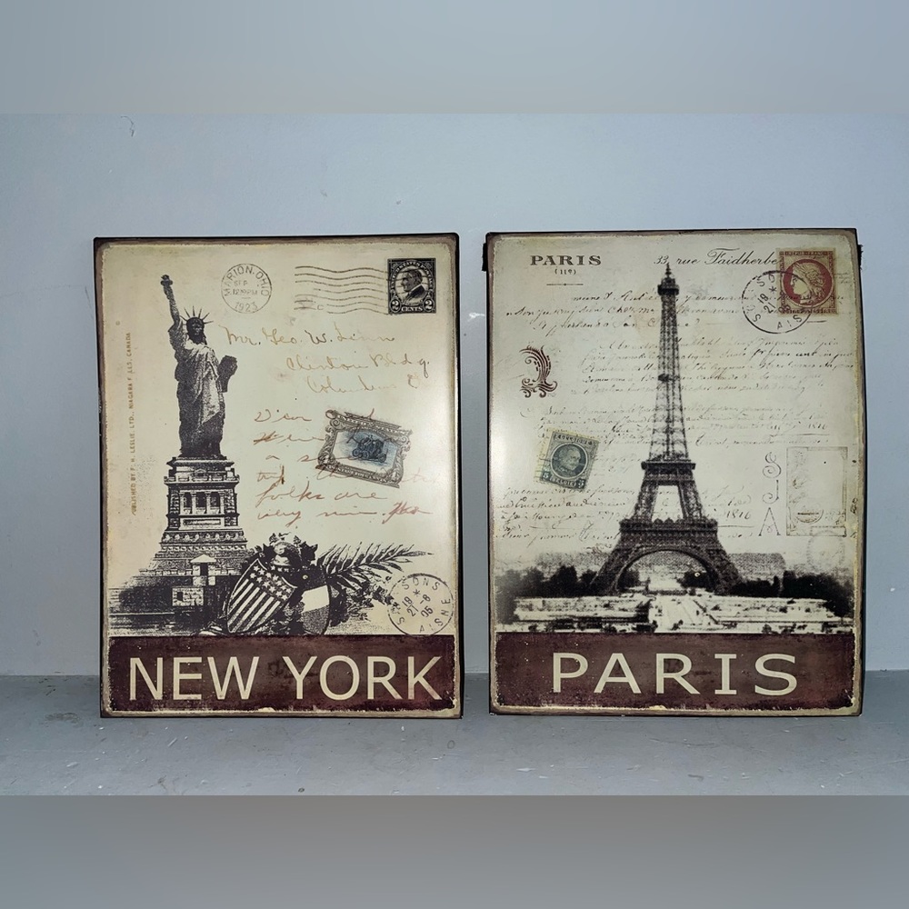 New York and Paris retro signs